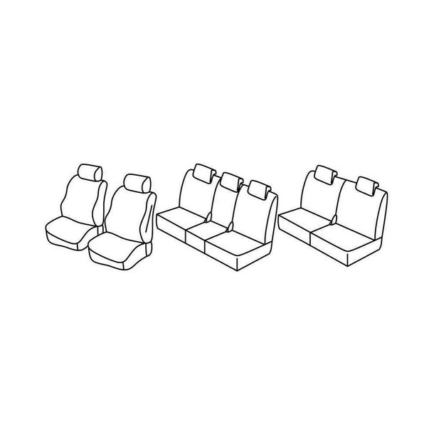 Housses de siège Lampa Set Superior - Gris/noir - compatibles pour Mazda 5 5p (08/05>10/10)