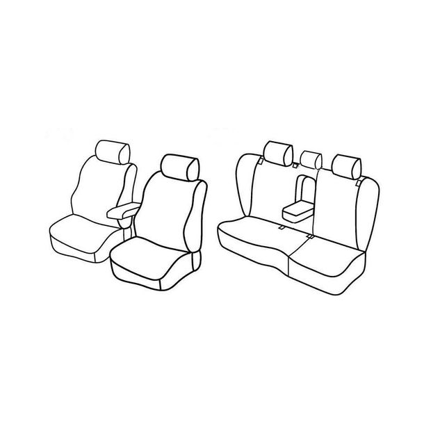 Seat Covers Lampa Set Superior - Grey/Black - compatible with Volkswagen Passat Variant (01/11>10/14)