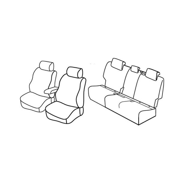 Sitzbezüge Lampa Set Superior - Grau/schwarz - kompatibel für Volkswagen Golf VII Sportsvan (05/14>08/18)