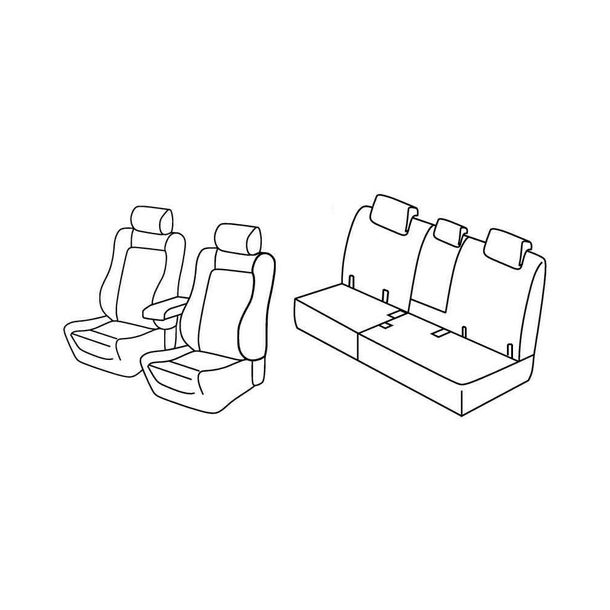 Coprisedili Lampa Set Superior - Grigio/Nero - compatibile per Toyota Rav4 (03/13>02/19)