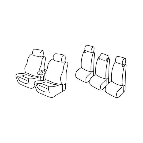 Coprisedili Lampa Set Superior - Grigio/Nero - compatibili per Toyota Corolla Verso (09/04>05/09)