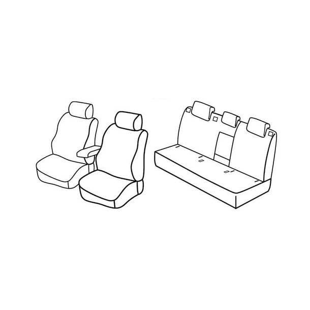 Coprisedili Lampa Set Superior - Grigio/nero - compatibili per Skoda Rapid 5p (01/13>12/14)