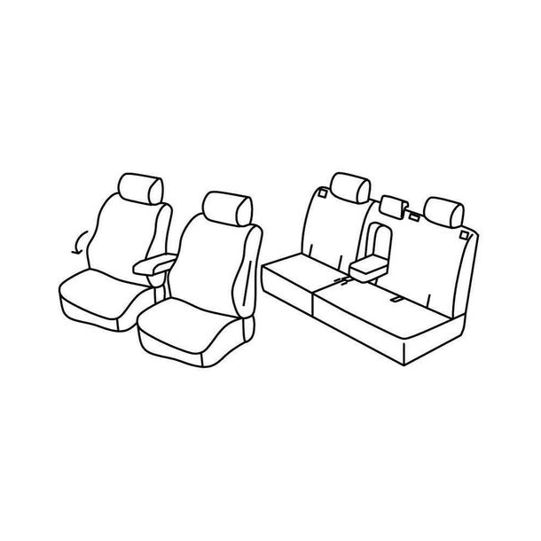 Coprisedili Lampa Set Superior - Grigio/nero - compatibili per Opel Antara (11/06>05/17)