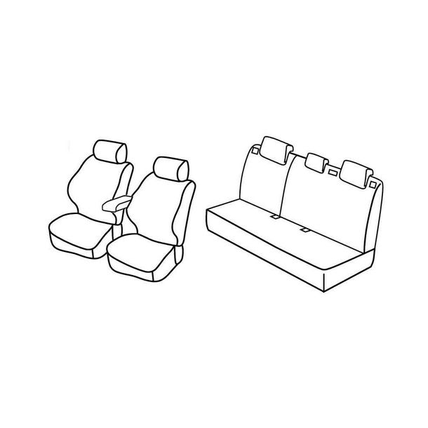 Housses de siège Lampa Set Superior - Gris/noir - compatibles avec Nissan Juke (10/10>11/19)