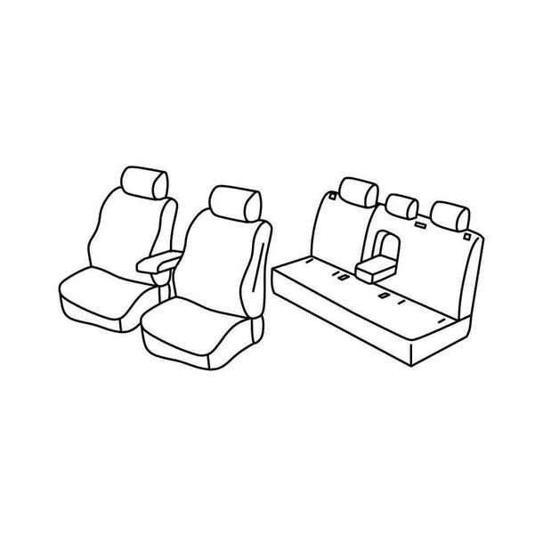 Coprisedili Lampa Set Superior - Grigio/nero - compatibili per Mitsubishi Outlander (05/03>01/07)