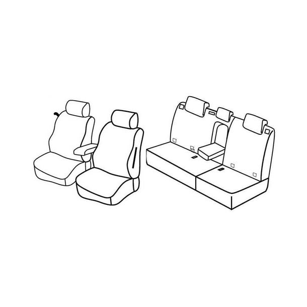 Housses de siège Lampa Set Superior - Gris/noir - compatibles pour Mercedes Classe B (05/05>09/11)
