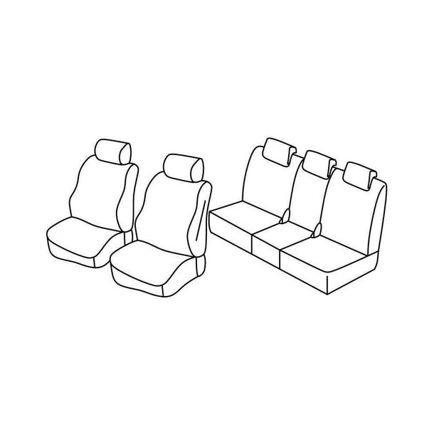 Housses de siège Lampa Set Superior - Gris/noir - compatible pour Mazda 5 5p (08/05>10/10)