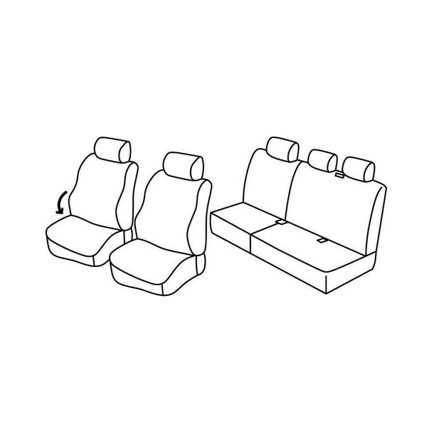 Housses de siège Lampa Set Superior - Gris/noir - compatible pour Jeep Grand Cherokee (06/05>12/10)
