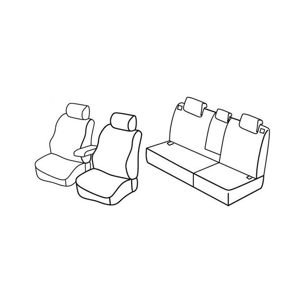 Seat Covers Lampa Set Superior - Grey/black - compatible for Hyundai Tucson (08/04>02/10)