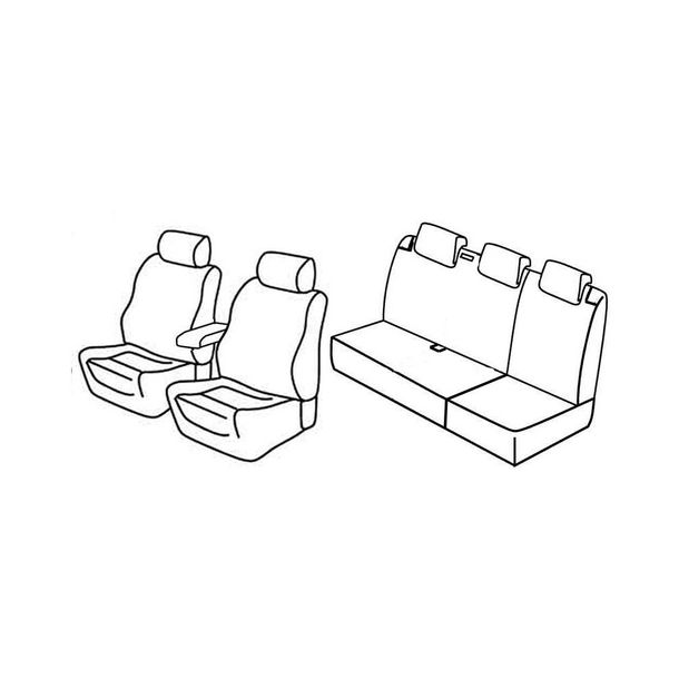 Housses de siège Lampa Set Superior - Gris/noir - compatibles pour Volkswagen Polo 5p (09/09>04/14)