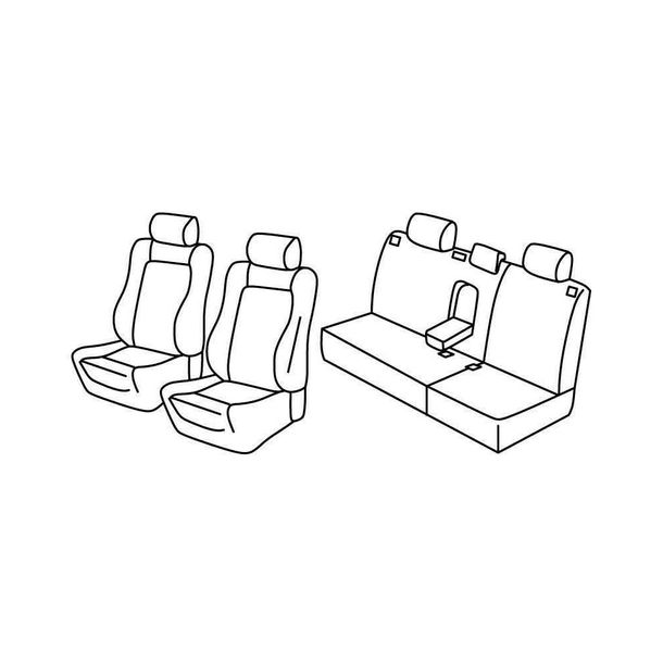 Housses de siège Lampa Set Superior - Gris/noir - compatibles pour Volkswagen Polo 5p (11/01>08/09)
