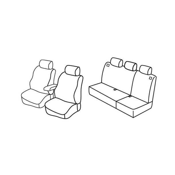 Coprisedili Lampa Set Superior - Grigio/Nero - compatibile per Volkswagen Golf IV Variant (04/99>05/06)