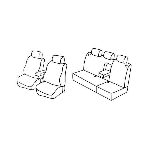 Seat Covers Lampa Set Superior - Grey/Black - compatible with Volkswagen Golf IV Variant (04/99>05/06)