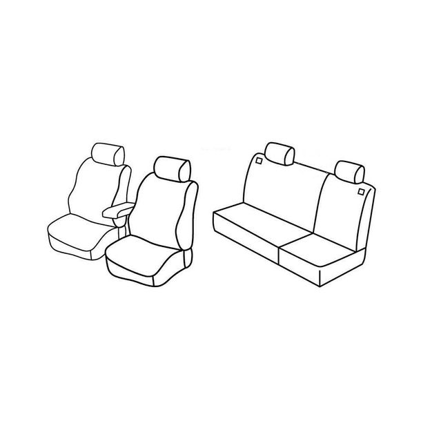 Housses de siège Lampa Set Superior - Gris/noir - compatibles pour Volkswagen Golf IV 5p (10/97>10/03)