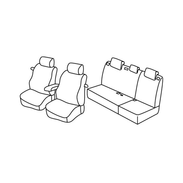 Housses de siège Lampa Set Superior - Gris/noir - compatibles pour Toyota Auris 3p (04/07>11/12)