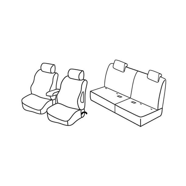 Housses de siège Lampa Set Superior - Gris/noir - compatibles pour Suzuki Grand Vitara 3p (10/05>03/15)
