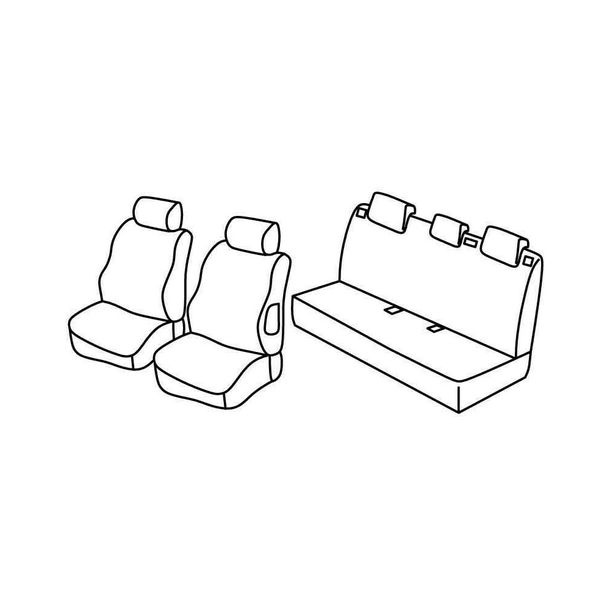 Coprisedili Lampa Set Superior - Grigio/Nero - compatibile per Peugeot 207 5p (05/06>11/12) - Peugeot 207 Plus 5p (02/13>08/14)