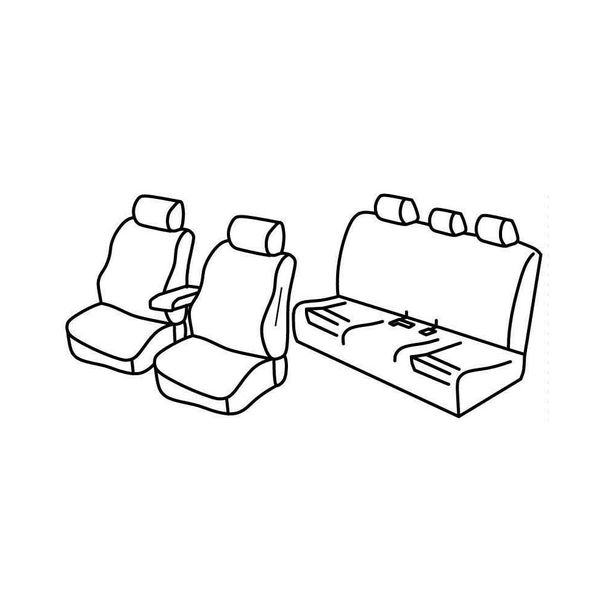 Housses de siège Lampa Set Superior - Gris/noir - compatibles pour Bmw Série 3 (F30) (02/12>11/18)