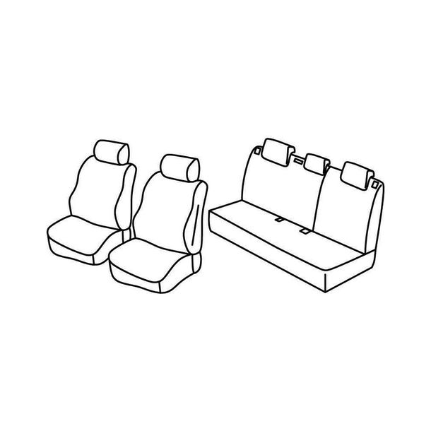 Coprisedili Lampa Set Superior - Grigio/nero - compatibili per Seat Leon (05/09>12/12)