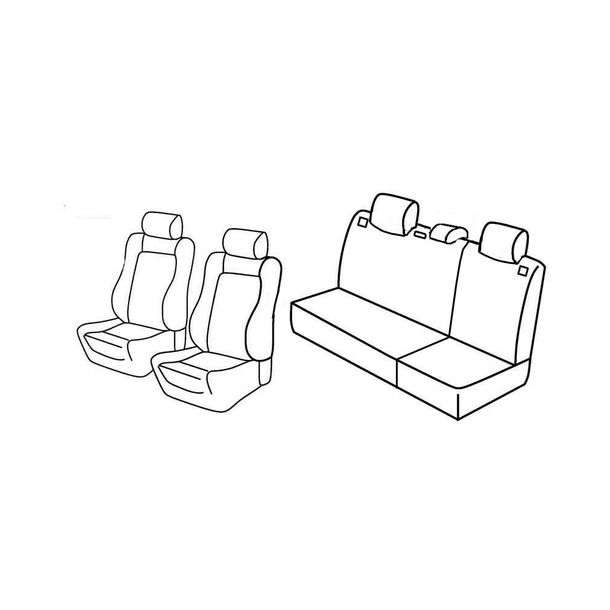 Housses de siège Lampa Set Superior - Gris/noir - compatibles pour Seat Ibiza 5p (01/02>05/08)
