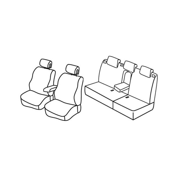 Housses de siège Lampa Set Superior - Gris/noir - compatibles avec Renault Megane II 5p (10/02>10/08)
