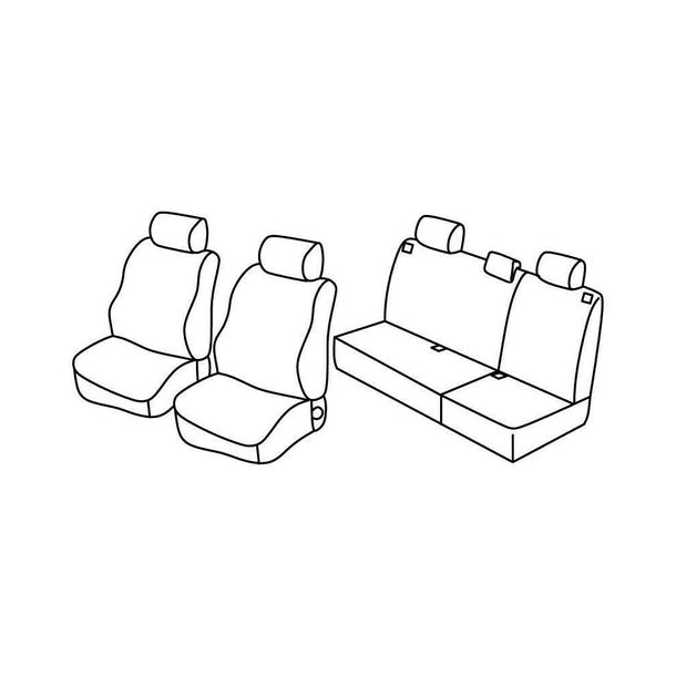 Seat Covers Lampa Set Superior - Grey/Black - compatible with Renault Clio II 3-door (03/98>09/05)