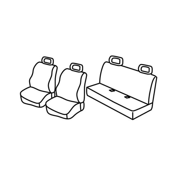 Coprisedili Lampa Set Superior - Grigio/Nero - compatibili per Fiat Panda (09/03>01/12) - Fiat Panda Classic (02/12>12/12)