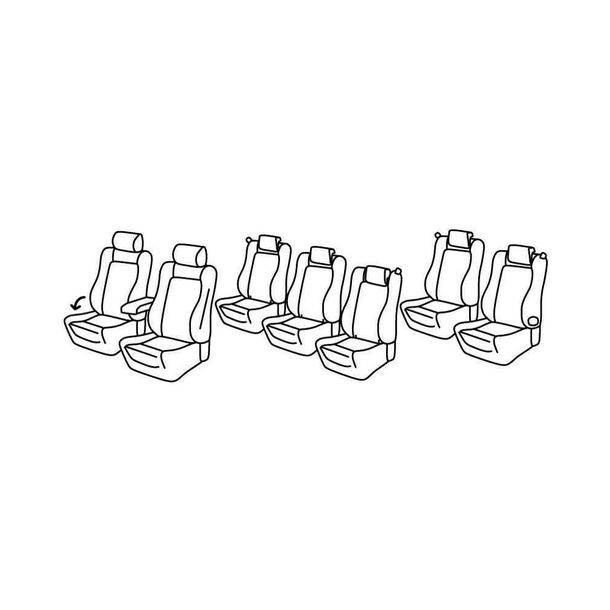 Stoelbekleden Lampa Set Superior - Beige - compatibel voor Volkswagen Sharan (10/10>07/20)