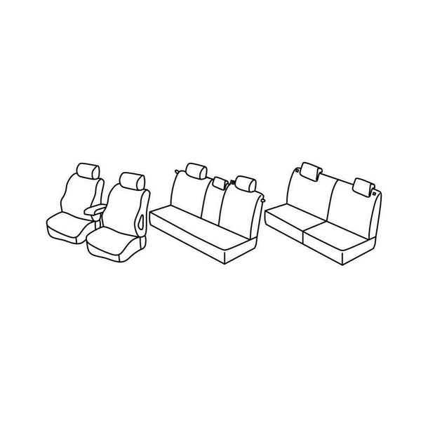 Housses de siège Lampa Set Superior - Beige - compatibles pour Opel Zafira (09/05>10/11) - Opel Zafira One (11/11>07/15)
