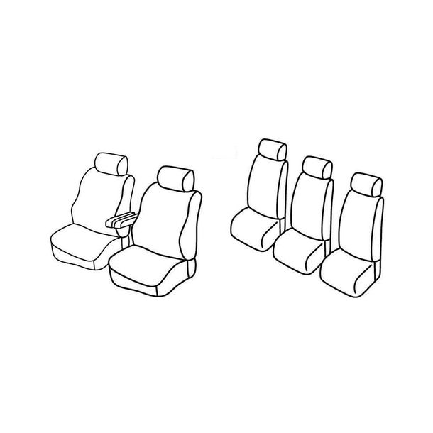 Sitzbezüge Lampa Set Superior - Beige - kompatibel für Volkswagen Sharan (05/95>09/10)