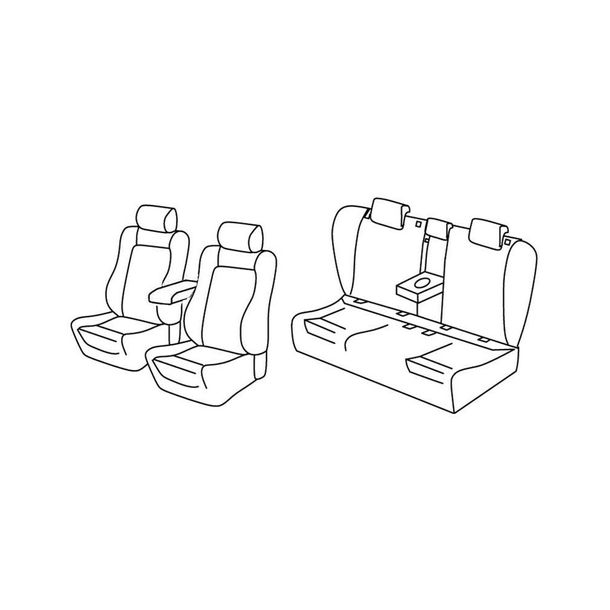 Seat Covers Lampa Set Superior - Beige - compatible with Volkswagen Passat 4-door (12/14>10/20)