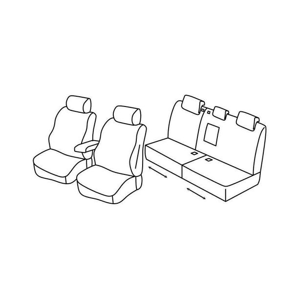 Housses de siège Lampa Set Superior - Beige - compatibles pour Renault Modus (09/04>06/13)