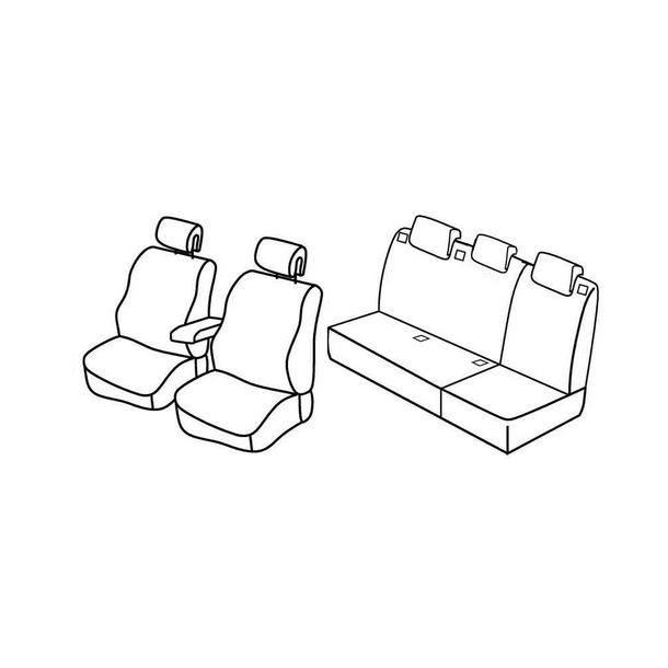 Housses de siège Lampa Set Superior - Beige - compatibles pour Renault Megane III 5p (11/08>12/15)
