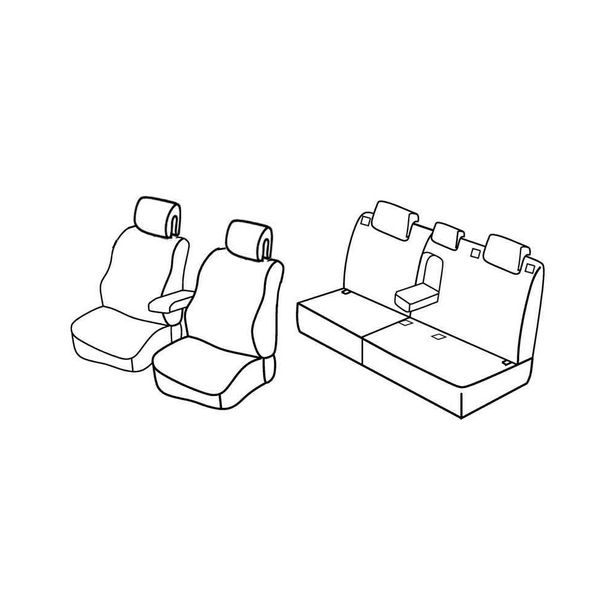 Housses de siège Lampa Set Superior - Beige - compatibles pour Peugeot 308 5p (09/07>09/13)