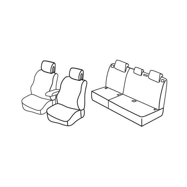 Housses de siège Lampa Set Superior - Beige - compatibles pour Peugeot 308 5p (09/07>09/13)