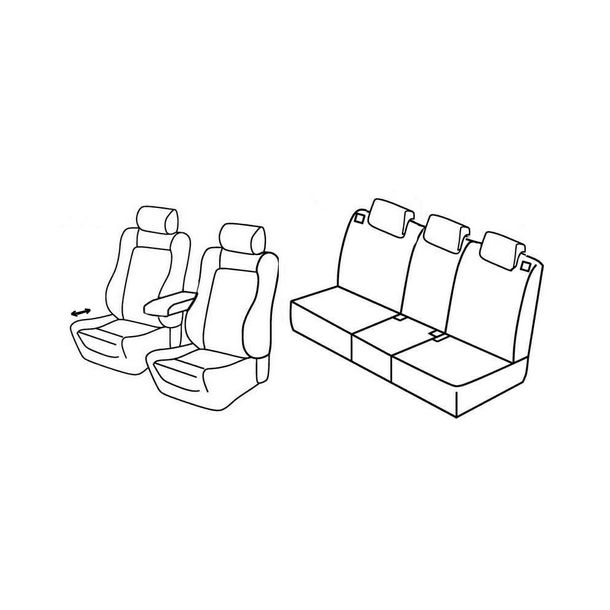 Sitzbezüge Lampa Set Superior - Beige - kompatibel für Opel Meriva (05/10>01/14)