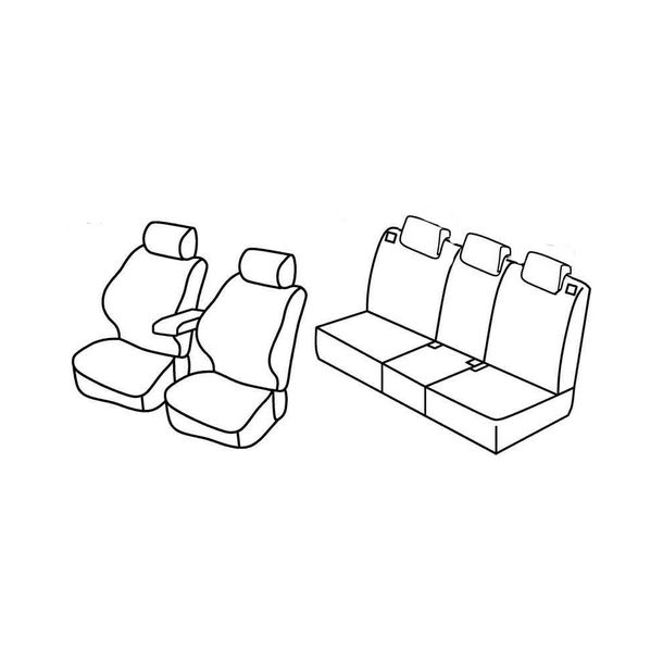 Sitzbezüge Lampa Set Superior - Beige - kompatibel für Opel Meriva (05/10>01/14)