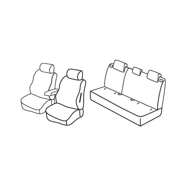 Housses de siège Lampa Set Superior - Beige - compatibles pour Nissan Qashqai (03/07>01/14)