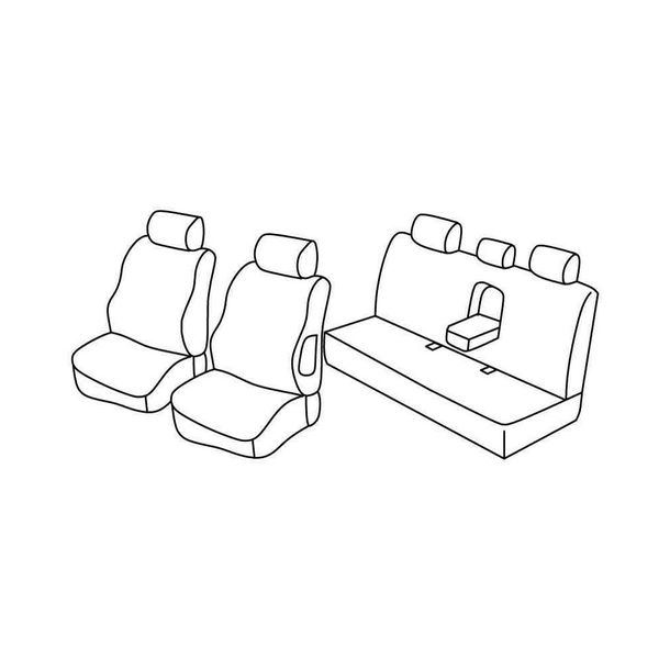 Housses de siège Lampa Set Superior - Beige - compatibles pour Mercedes Classe C 4p (02/07>02/14)