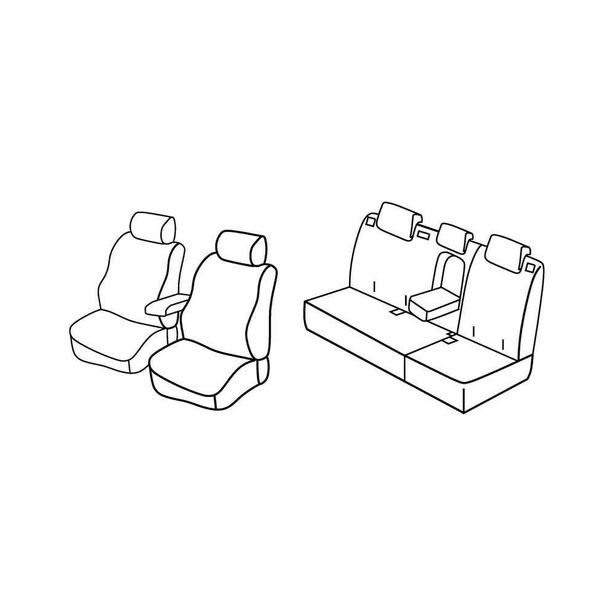 Seat Covers Lampa Set Superior - Beige - compatible for Honda Civic 5-door (02/12>02/15)