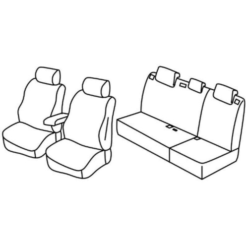 Housses de siège Lampa Set Superior - Beige - compatibles pour Toyota Auris 5p (04/07>11/12)