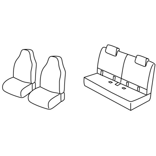 Coprisedili Lampa Set Superior - Beige - compatibile per Citroen C1 3p (06/14>03/21) - Citroen C1 5p (06/14>12/21) - Citroen C1 Airscape 3p (06/14>05/18) - Citroen C1 Airscape 5p (06/14>05/18) - Peugeot 108 3p (06/14>03/21) - Peugeot 108 5p