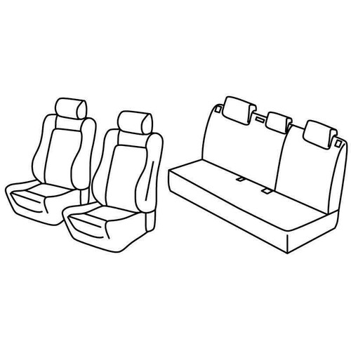 Housses de siège Lampa Set Superior - Beige - compatibles pour Seat Leon (09/05>12/12)