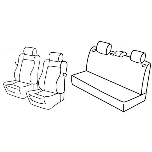 Housses de siège Lampa Set Superior - Beige - compatibles pour Seat Ibiza 3p (01/02>08/09)