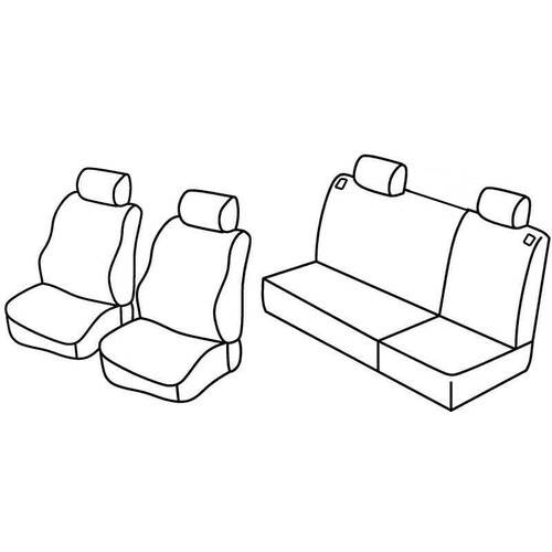 Housses de siège Lampa Set Superior - Beige - compatible pour Seat Ibiza 5p (01/02>05/08)