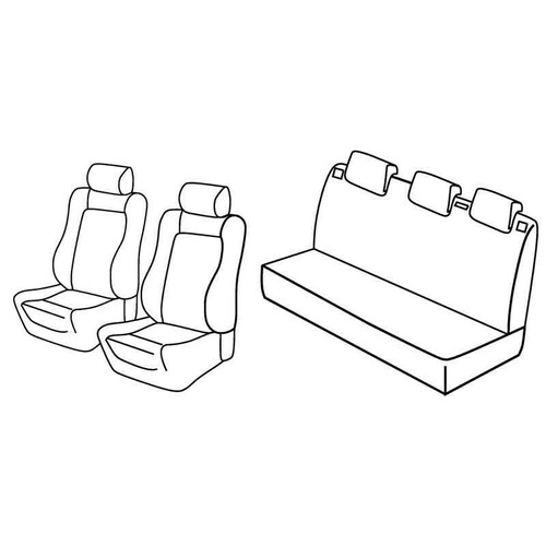 Coprisedili Lampa Set Superior - Beige - compatibili per Peugeot 206 3p (09/98>02/09) - Peugeot 206 5p (09/98>02/09)