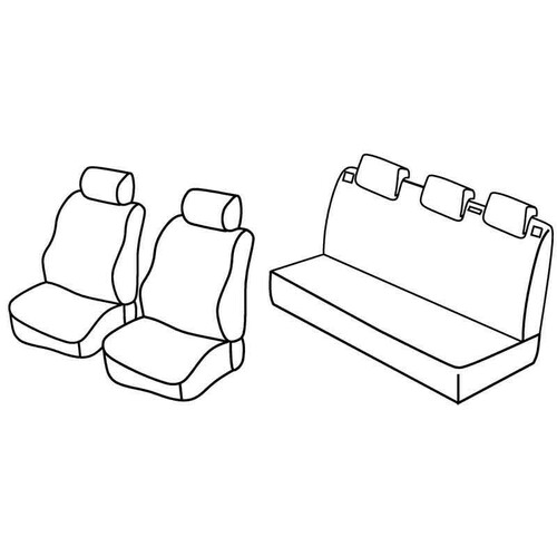 Housses de siège Lampa Set Superior - Beige - compatibles pour Peugeot 206 3p (09/98>02/09) - Peugeot 206 5p (09/98>02/09) - Peugeot 206 Plus 3p (03/09>01/13) - Peugeot 206 Plus 5p (03/09>01/13)