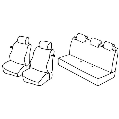 Housses de siège Lampa Set Superior - Beige - compatibles pour Nissan Micra 3p (10/07>10/10)