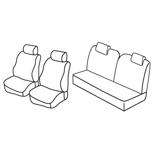 Housses de siège Lampa Set Superior - Beige - compatibles pour Citroen C2 (10/03>03/10)
