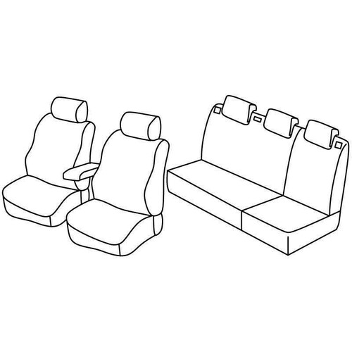 Housses de siège Lampa Set Superior - Beige - compatible pour Skoda Fabia 5p (05/07>01/15)